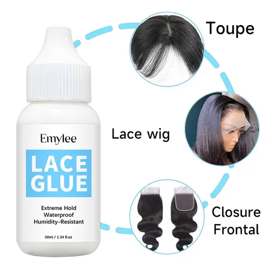 OEM Custom Logo Brand 38ml Maximum Long Lasting Hair Products Water Proof Bonding Hair Glue Wholesale Wig Lace Glue Private Label Wig Adhesive 