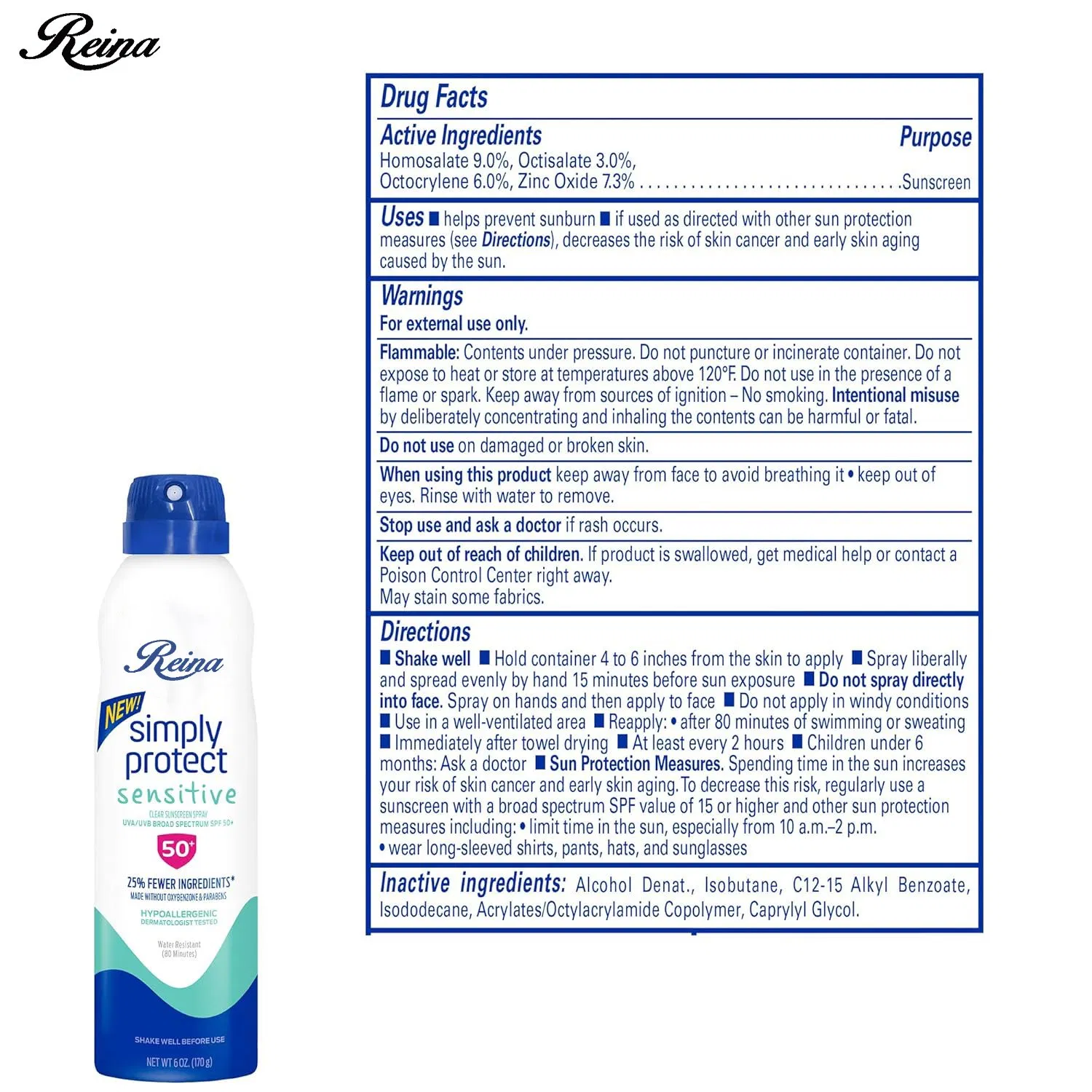 OEM Face Skin Care Sunscreen Spray SPF 50