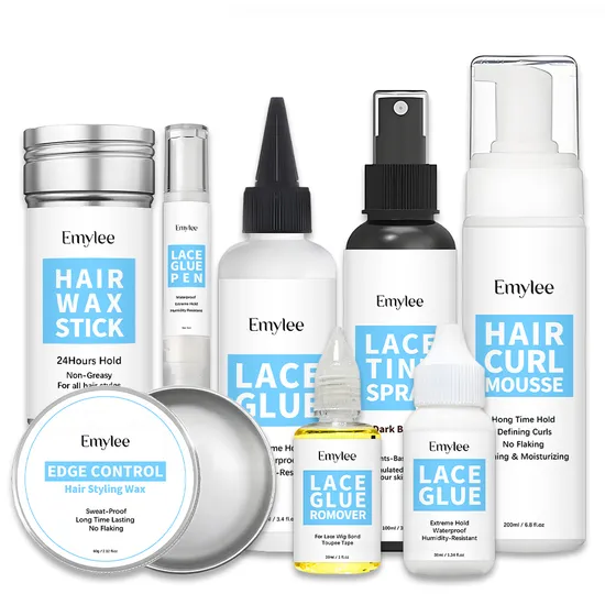 Best Selling Strong Hold Waterproof Glue Remover Tint Spray Hair Extensions Tools Private Label Customize Logo Lace Wig Adhesive Lace Glue Set 