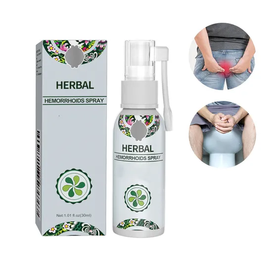 Private Label 30ml Natural Herbal Hemorrhoids Spray Body Care Relieve Anal Pain Spray 
